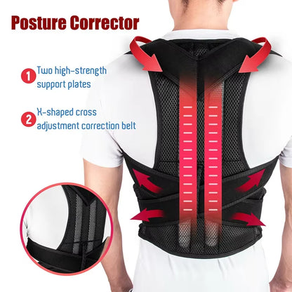 Adjustable Posture Corrector – Breathable Back, Shoulder & Lumbar Support Brace for Spine Alignment
