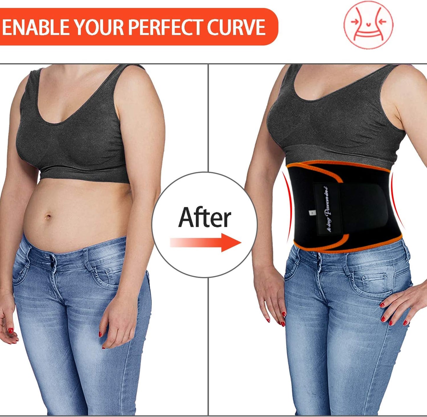 Waist Trimmer Sweat Belt – Adjustable Waist Trainer for Women & Men, Plus Size Available