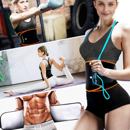 Waist Trimmer Sweat Belt – Adjustable Waist Trainer for Women & Men, Plus Size Available
