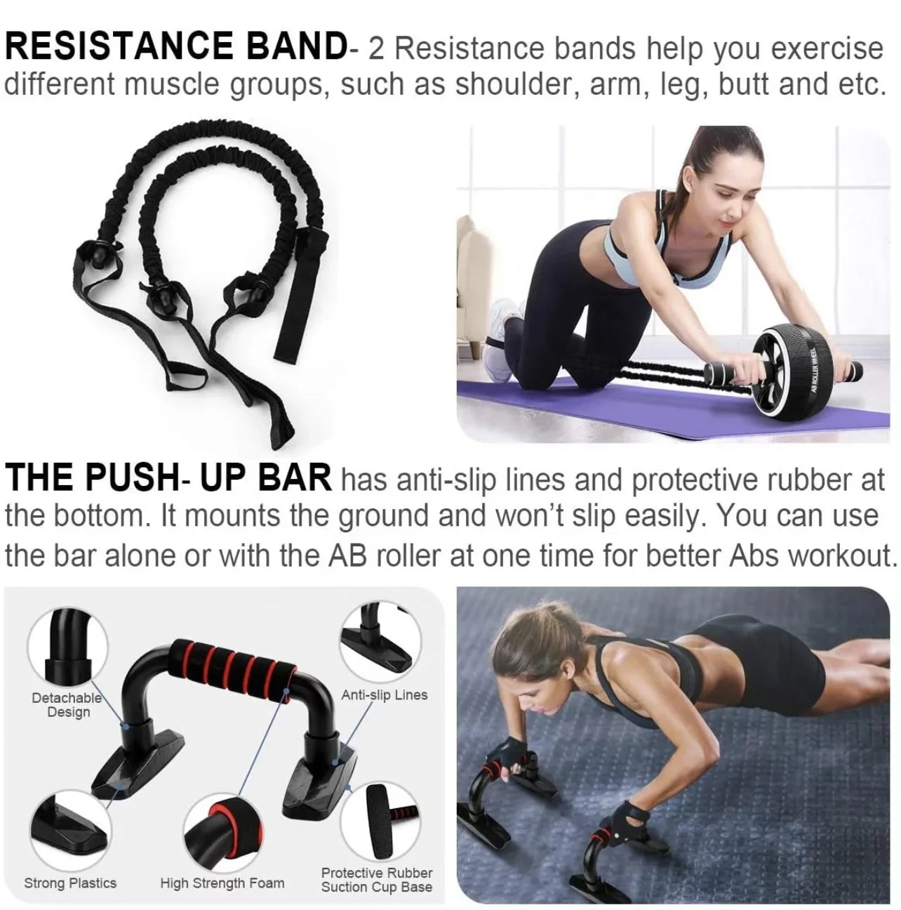 17-in-1 Ab Roller Wheel Fitness Set – Full-Body Home Gym Kit with Push-Up Bars, Bands & Jump Rope