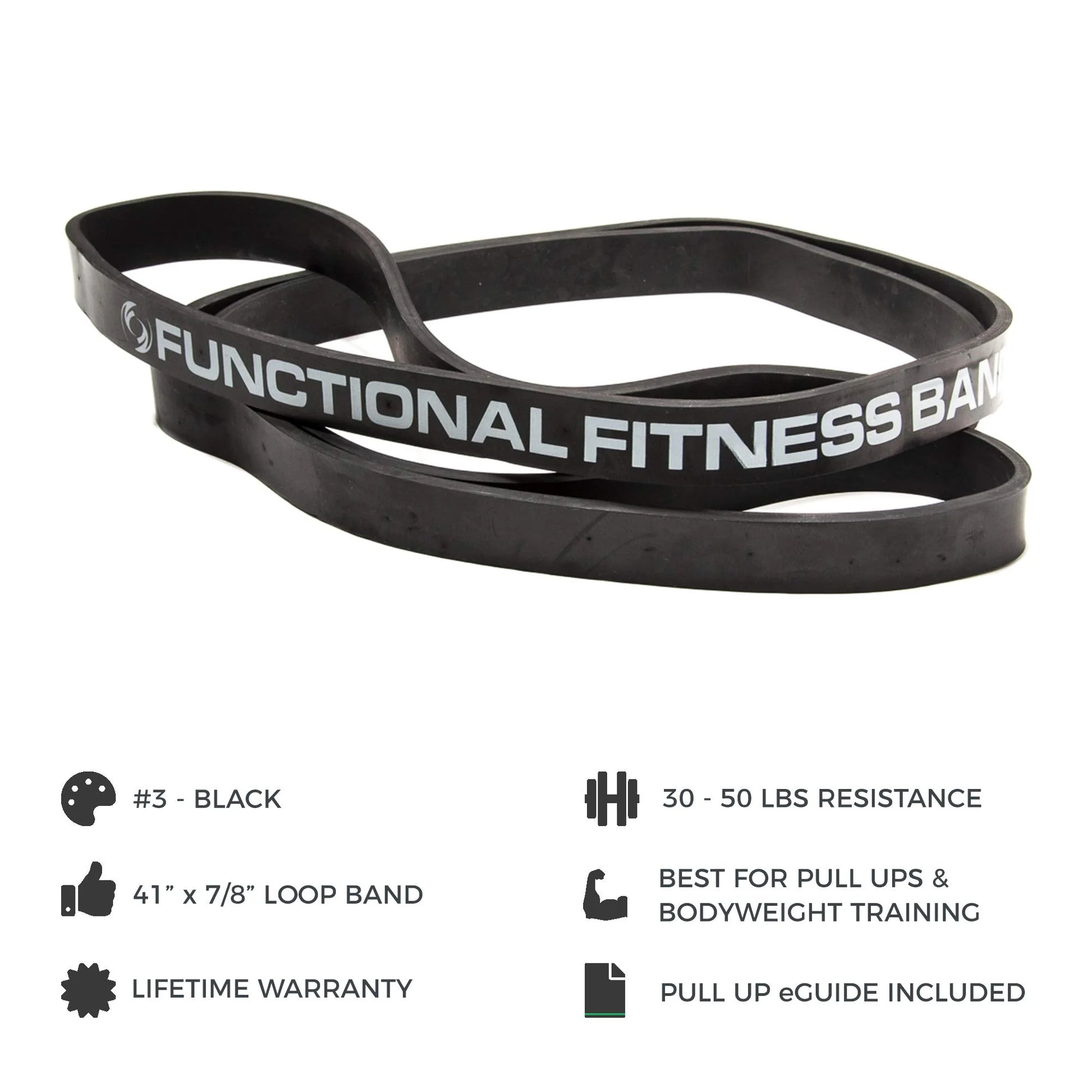 41" Latex Resistance Band (30–50 lbs) – Pull-Up Assist & Full-Body Training Band with Lifetime Warranty