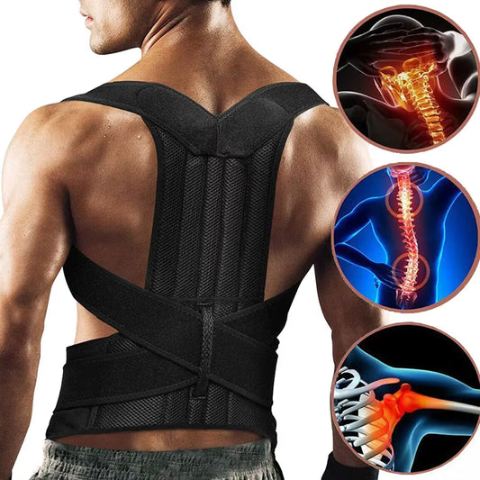 Adjustable Posture Corrector – Breathable Back, Shoulder & Lumbar Support Brace for Spine Alignment
