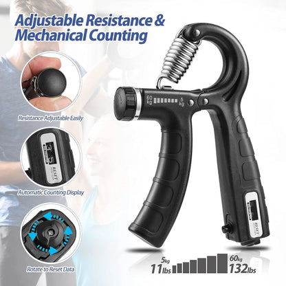 Adjustable Grip Strengthener Kit – 5-Pack Hand, Wrist & Forearm Trainer Set