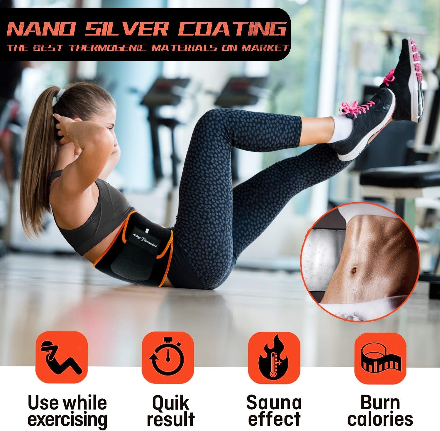 Waist Trimmer Sweat Belt – Adjustable Waist Trainer for Women & Men, Plus Size Available