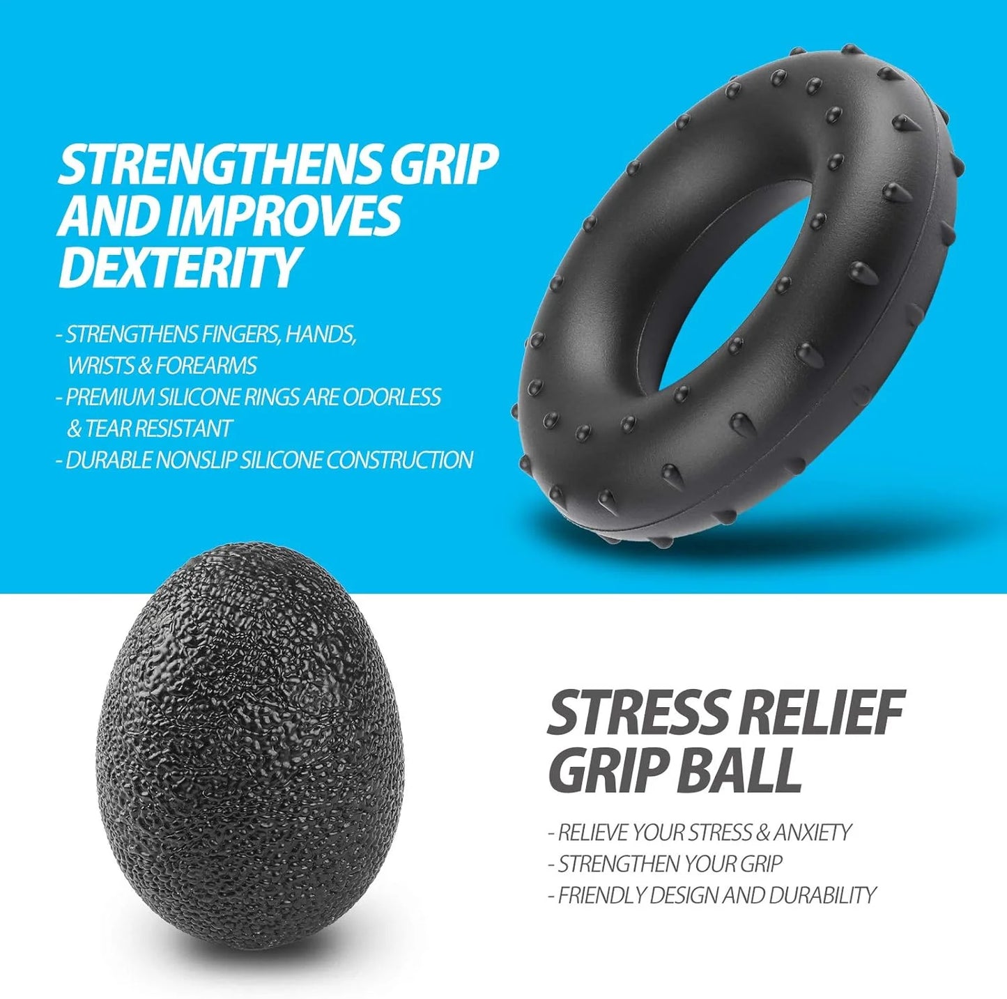 Adjustable Grip Strengthener Kit – 5-Pack Hand, Wrist & Forearm Trainer Set