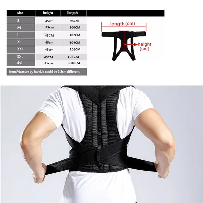 Adjustable Posture Corrector – Breathable Back, Shoulder & Lumbar Support Brace for Spine Alignment