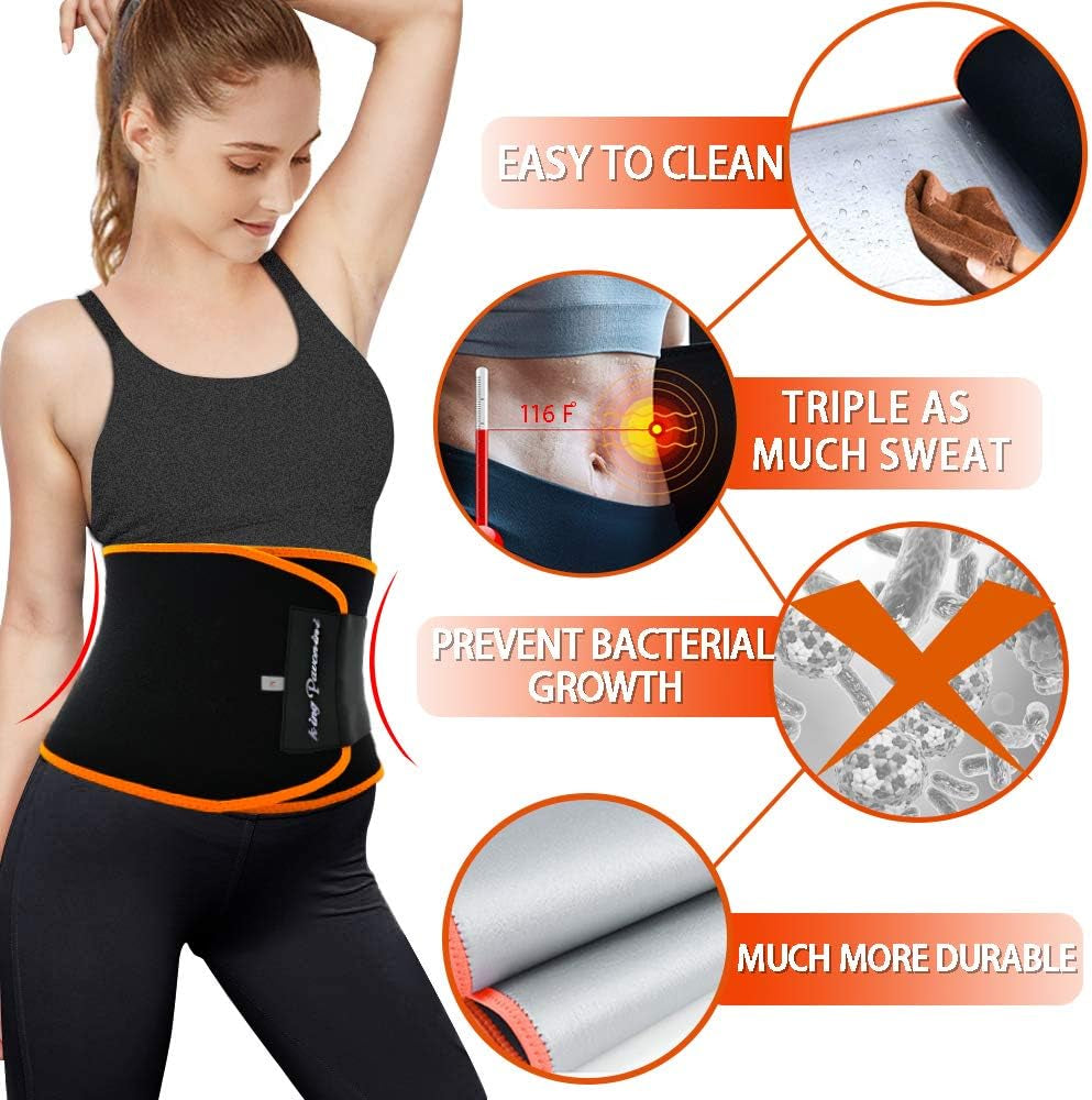 Waist Trimmer Sweat Belt – Adjustable Waist Trainer for Women & Men, Plus Size Available