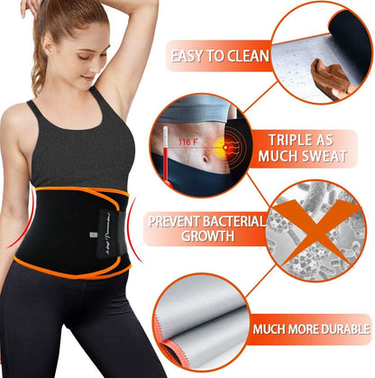 Waist Trimmer Sweat Belt – Adjustable Waist Trainer for Women & Men, Plus Size Available